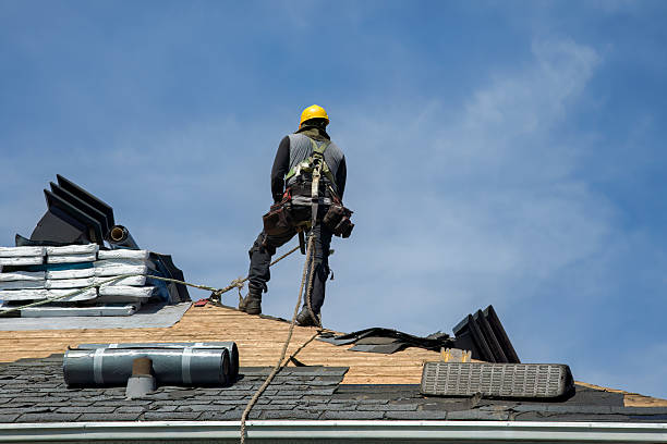 Professional Gutter Installation technician working in Edinburgh, IN